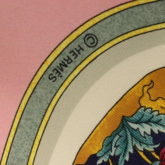 HERMES Carre 90 Scarf ""Qu importe le flacon"" Silk Pink Auth 135496 - Picture 12 of 14